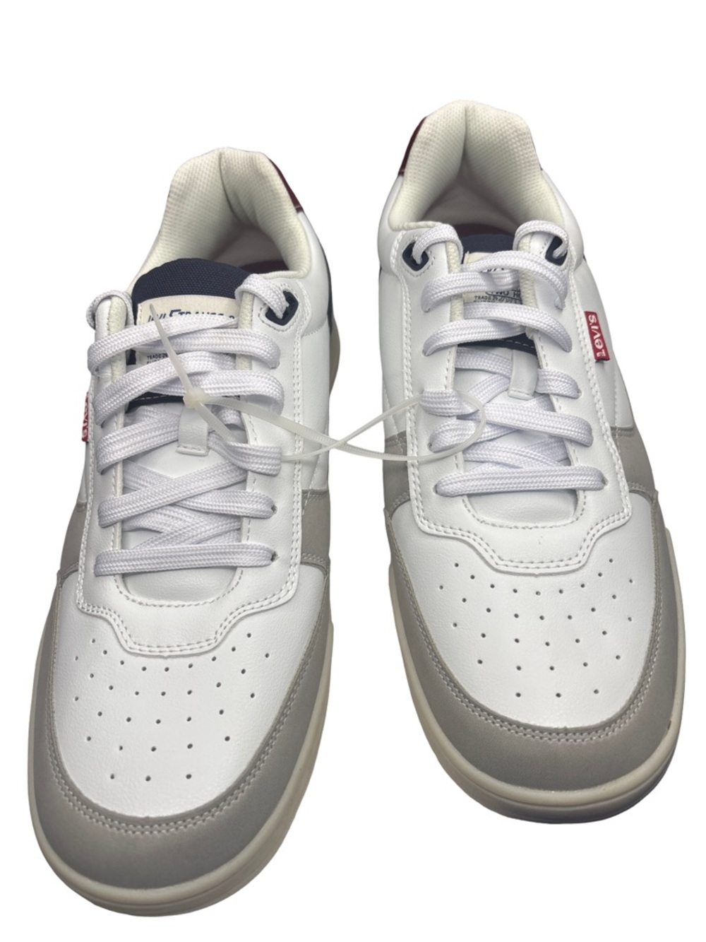 Levi's Men's White Gray Low-Top Sneakers Lace-Up Size 12 NET - Picture 5 of 10